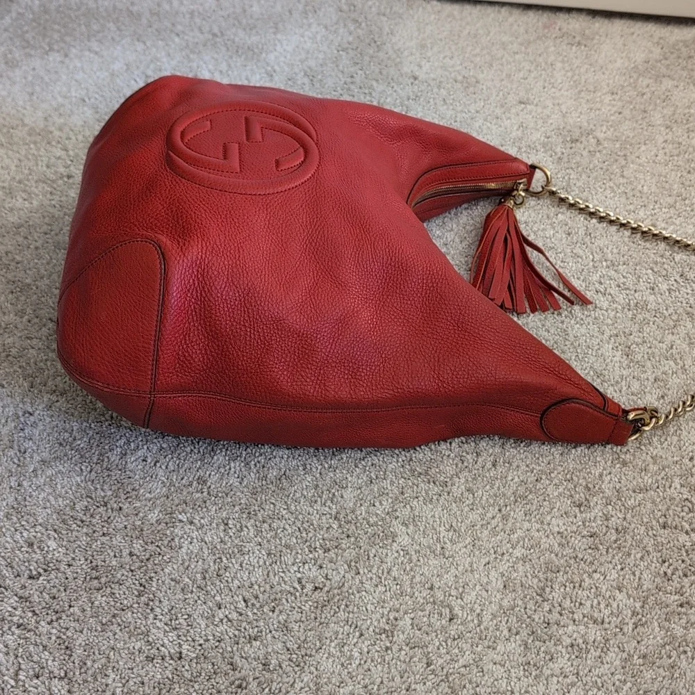 Gucci Soho Red Chain Hobo